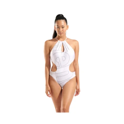 Női egyrészes fürdőruhák ARENA W Arena Logotype Cutout Swimsuit
