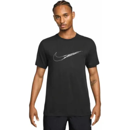 Férfi rövid ujjú edzőpóló NIKE M NK DF TEE HBR BLACK WHITE