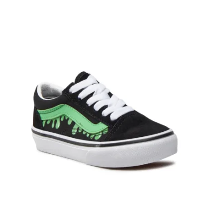 Fiú utcai cipők VANS UY Old Skool (Suede Canvas) glow slime black green