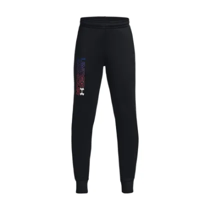 Fiú melegített melegítőnadrágok UNDER ARMOUR UA Armour Fleece Graphic Jgr-BLK