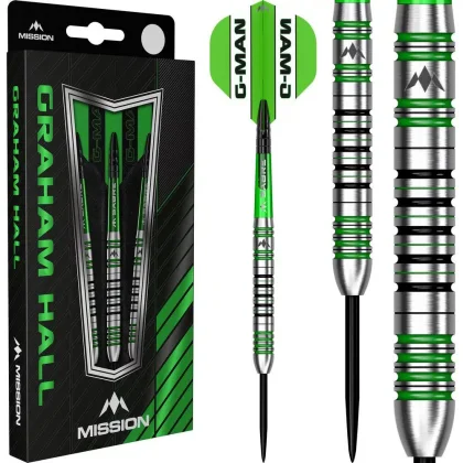 Dart szett steel Mission Graham Hall 24g 90% gravírozott