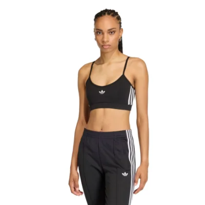 Női edzősport melltartó ADIDAS ORIGINALS 3S BRALET BLACK WHITE