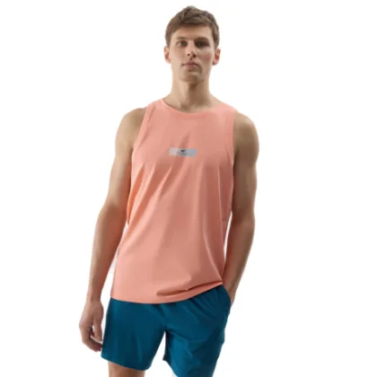 Férfi ujjatlan póló 4F TSHIRT-WSS24TTSHM1291-70S-ORANGE