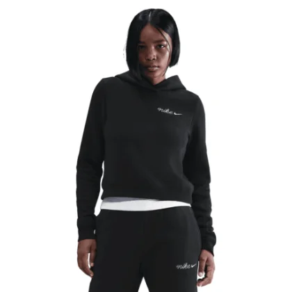 Női kapucnis pulóver NIKE W NSW PHNX FLC SHRUNKEN HOODIE BLACK