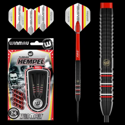 DART SZETT STEEL WINMAU FLORIAN HEMPEL PRO-SERIES 24G, 85% WOLFRAM