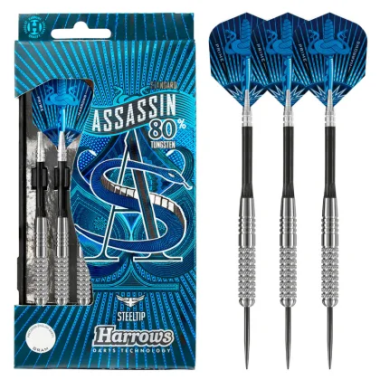 Dart szett Harrows steel 25g Assassin, 80% gravírozott