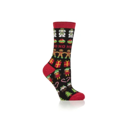 Női zoknik HEAT HOLDERS 1 PACK-WOMEN LITE GINGERBREAD-CHRISTMAS SOCKS