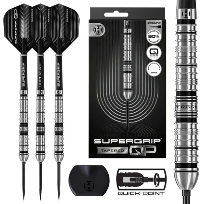 dart szett steel Harrows Supergrip QP Tapered, Quick Point, 30gr, 90% gravírozott