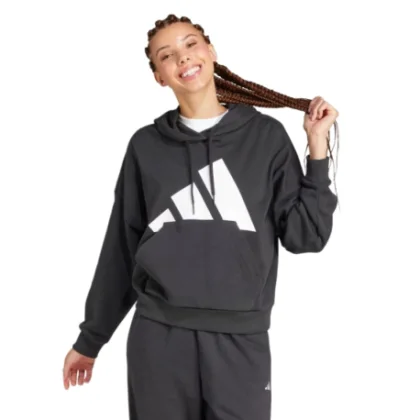 Női kapucnis pulóver ADIDAS W BL FT HD BLACK WHITE