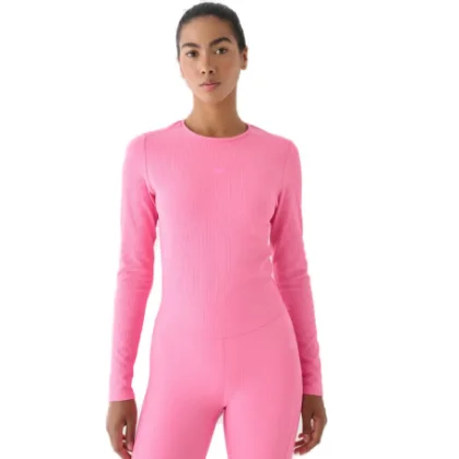 Női hosszú ujjú edzőpóló 4F LONGSLEEVE FNK-WAW24TFLOF250-54S-PINK