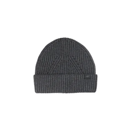 Férfi téli sapka 4F CAP WAW25ACAPM576-20M DEEP BLACK MELANGE
