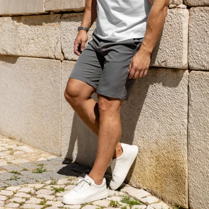 Férfi rövidnadrág Iron Aesthetics Chino Flex, szürke