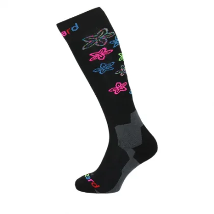 Junior sí zoknik BLIZZARD Viva Flowers ski socks junior,black flowers