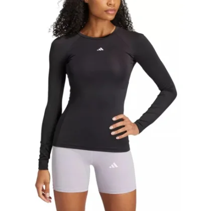 Női hosszú ujjú edzőpóló ADIDAS TF LS T BLACK