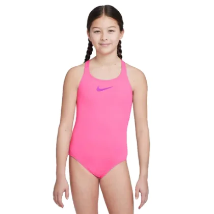 Lány úszó egyrészes fürdőruhája NIKE SWIM ESSENTIAL HYPER PINK-HYPER PINK