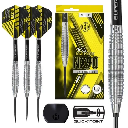 Dart szett steel Harrows NX90 Bomb Quick Point 21g, 90% wolfram