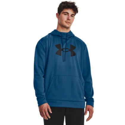 Férfi bélelt edzőpulóver kapucnival UNDER ARMOUR UA Armour Fleece Big Logo HD-BLU