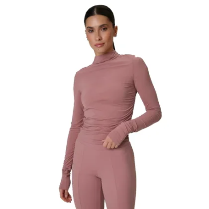 Női hosszú ujjú edzőpóló 4F LONGSLEEVE FNK F502-56S-LIGHT PINK