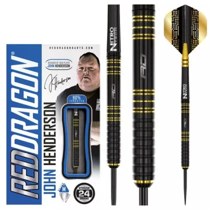 DART SZETT STEEL RED DRAGON JOHN HENDERSON SPECIAL EDITION, 24g 90%
