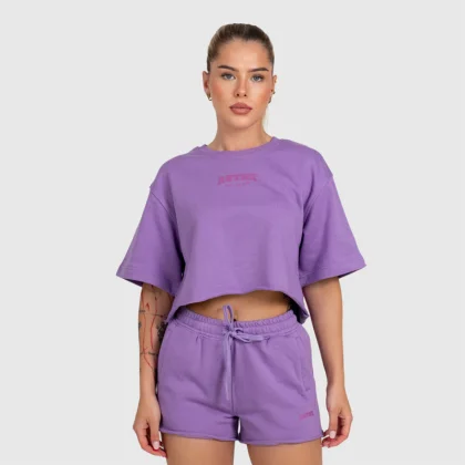 Női crop top Iron Aesthetics Heavy-Terry, lila