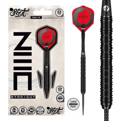 darts szett steel Shot TP Zen Straight, 23g 90% wolfram