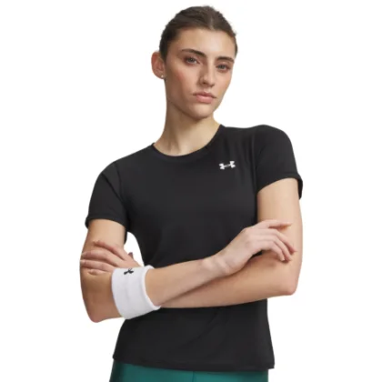 Női rövid ujjú edzőpóló UNDER ARMOUR Tech Mesh SS-BLK