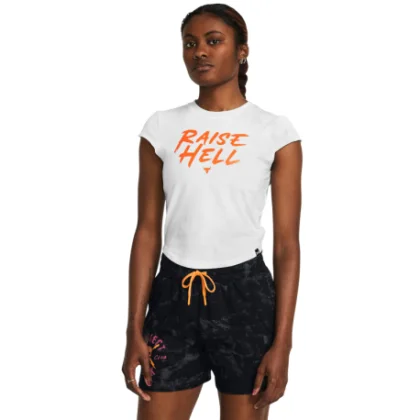 Női rövid ujjú póló UNDER ARMOUR Undrgrnd Cap Slv Tee-WHT
