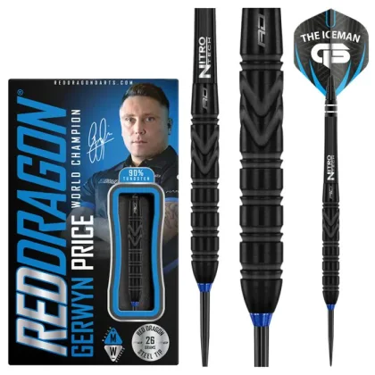 Dart szett Red Dragon steel Gerwen Price Back to Black 26g, 90%