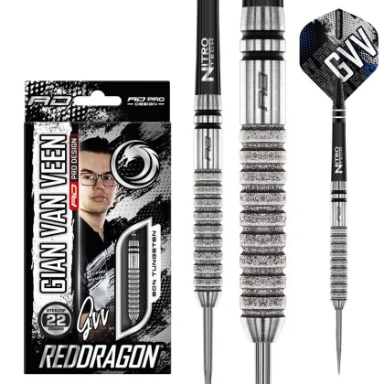 Dart szett steel Red Dragon Gian Van Veen Tour Edition 22g, 90%