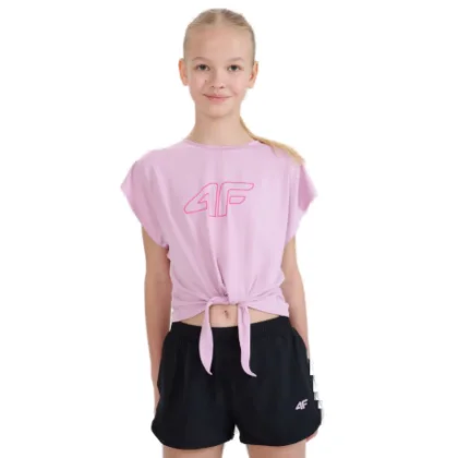 Lány edzőpóló rövid ujjú 4F JUNIOR TSHIRT FNK F1184-56S-LIGHT PINK