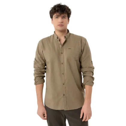 Férfi hosszú ujjú ing VOLCANO K-VINCES-BEIGE