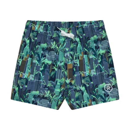 Gyerek fürdőruhák COLOR KIDS Swim Shorts, AOP-8714-Cabbage