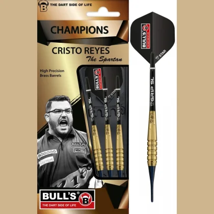 dart szett BULL'S "Cristo Reyes" Original Brass Soft Darts 18gr