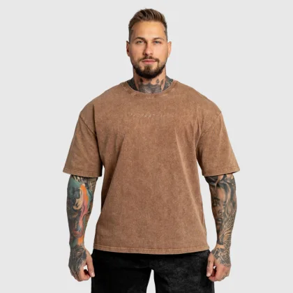 Oversized póló Iron Aesthetics Heritage, washed brown