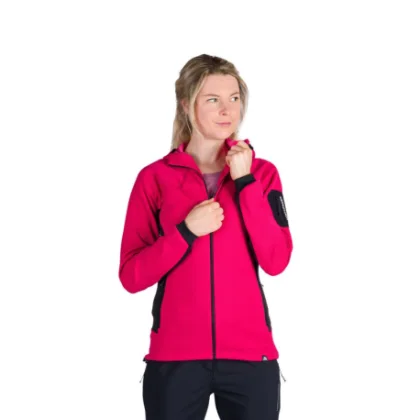Női túrázó pulóver cipzárral NORTHFINDER MARCELLA-577cherryblack