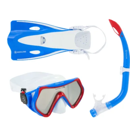 Búvár sznorkel szett AQUALUNG SET HERO Junior-WHITE BLUE