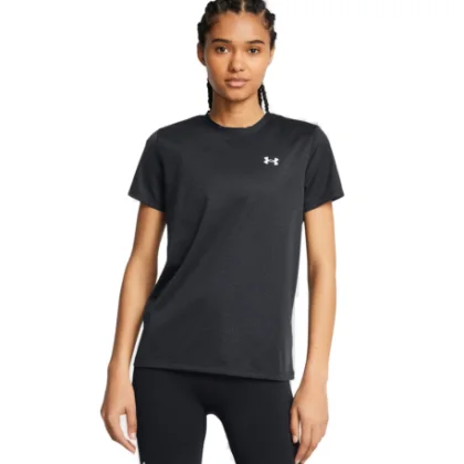 Női rövid ujjú edzőpóló UNDER ARMOUR Tech Riddle SSC-BLK