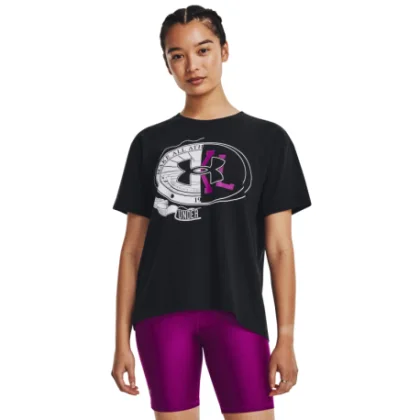 Női rövid ujjú edzőpóló UNDER ARMOUR UA MAKE ALL HEAVYWEIGHT SS -BLK