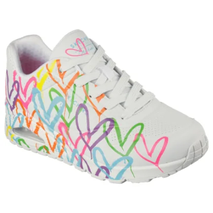 Női utcai cipők SKECHERS Uno Highlight Love black multi