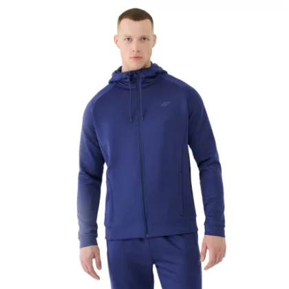 Férfi edzőpulóver cipzárral 4F SWEATSHIRT FNK-WSS25TFSWM513-30S-DARK BLUE