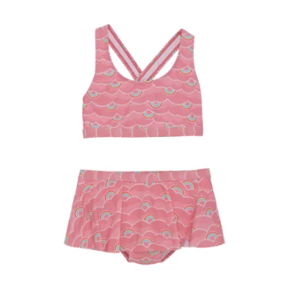 Lány fürdőruhák COLOR KIDS Bikini W. frills & Skirt, AOP-5039-Plumeria