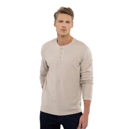 Férfi hosszú ujjú póló VOLCANO L-KROTI-101-CREAM