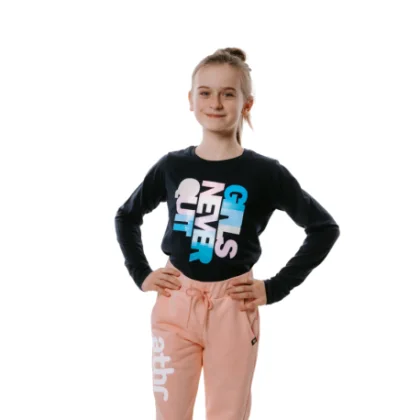 Lány hosszú ujjú póló AUTHORITY KIDS T-NEVER navy