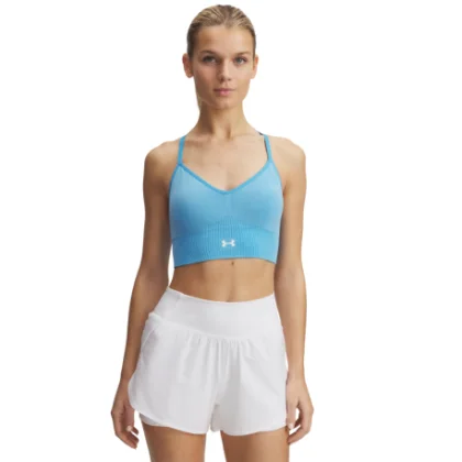 Női edzősport melltartó UNDER ARMOUR Vanish Seamless Washed Low-BLU