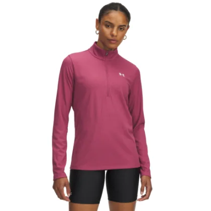 Női edzőpulóver 1 2 cipzárral UNDER ARMOUR Tech Rib 1 2 Zip-RED