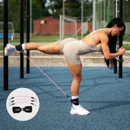 Ellenálló gumi készlet Iron Aesthetics Ankle Bands, rózsaszín