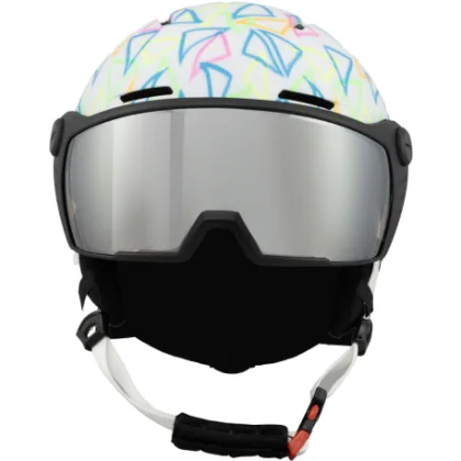 Junior sí sisak pajzssal BLIZZARD Flash Visor junior ski helmet, black multicolor, orange lens, silver mirror S2