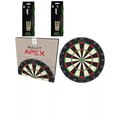darts tábla Bullet Apex + 2 szett steel Dart szett XQMAX BK COATED , 23g