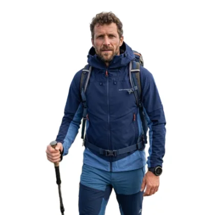Férfi túrázó Softshell kabát kapucnival NORTHFINDER AMBROSE-387blueblue