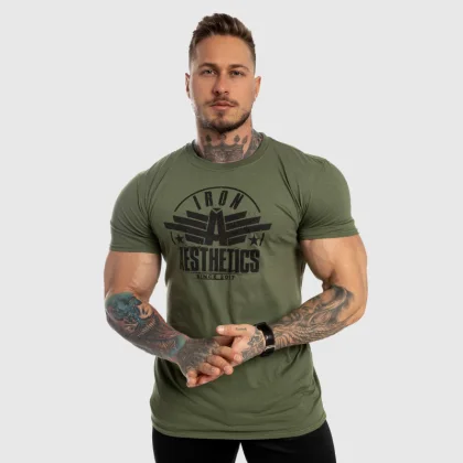 Férfi fitness póló Iron Aesthetics Force, zöld